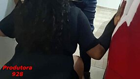 big cock guy fucks brunette in garage and fills her up