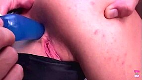 this slut babe smashed by two big cocks and dildo in mouth 😈