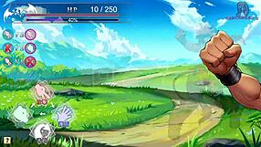 In the otherworld, the hero's big cock pleases the muscle demon king.