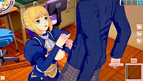 fate grand order altria pendragon gets tit massage in 3d anime