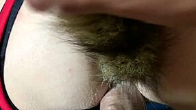 Curvy fat woman with tattoo prepares her tight ass for fetish play