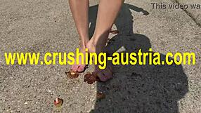 Feet worship sessions outdoors with sweet hearted blonde Amber