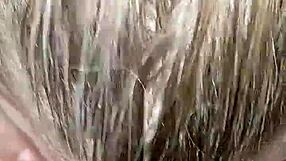 Licking My Milf’s Hairy Pussy with Vibrating Tongue Piercing