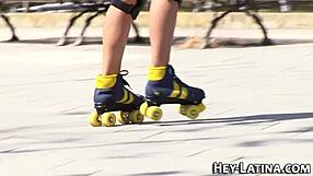 Latina Blowjob And Public Fucking On Roller Skates