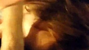 Redhead babe deepthroats monster cock for facial