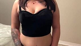 Big booty white girl blows plumber, rides dick, swallows cum