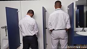 Straight Guy Gets Fingered While Cumming as Thug Receives Gay Blowjob