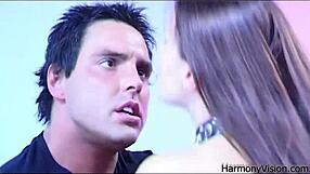 Harmony Vision Busty Brunette Babe Bent Over For Anal Blowjob