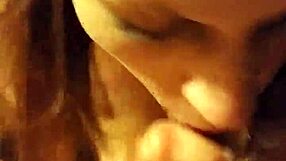 Redhead babe deepthroats monster cock for facial