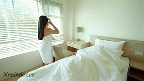 Horny Big Tits Masturbate Near Roommate, Wake Him To Fuck. Dorm Riding And Pussy Action.