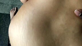 African American man has sex with woman then ejaculates on the woman’s buttocks in a doggy style position