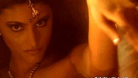 brunette indian dances and undresses in erotic striptease