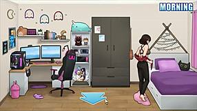 Let's play house chores: milf gives blowjob and gets fucked with facial