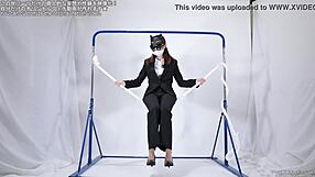 A Woman Engages In Fetish Masturbation Over A Rope