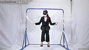 A Woman Engages In Fetish Masturbation Over A Rope