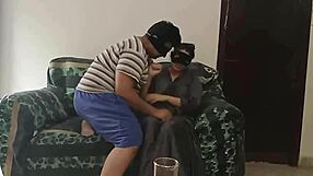 sexy neighbor relaxes on the sofa with me