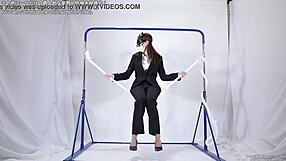 A Woman Engages In Fetish Masturbation Over A Rope