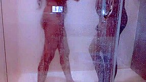 hot couple enjoys shower together
