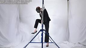 A Woman Engages In Fetish Masturbation Over A Rope