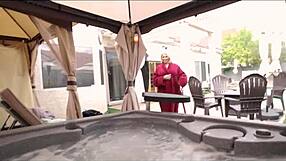 relaxing in the hot tub with my stepmom makayla cox