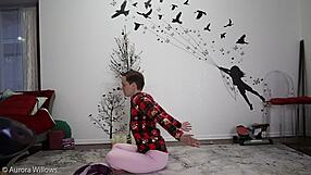 Intensive Yoga Lesson With Stretching And Poses