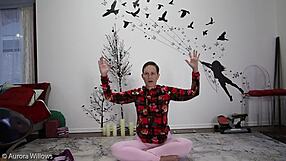 Intensive Yoga Lesson With Stretching And Poses