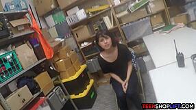 security guard fucks teen shoplifter in office