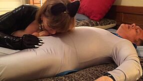 fat grandmother sucks batman's cock in cosplay