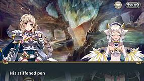 I am the sacred sword princess experiencing my first hentai scene with excitement.