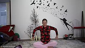 Intensive Yoga Lesson With Stretching And Poses