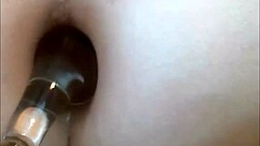 Real transgender girl starts fucking with herself