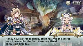 I am the sacred sword princess experiencing my first hentai scene with excitement.