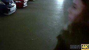 Skinny redhead babe forced into POV sex for cash debt