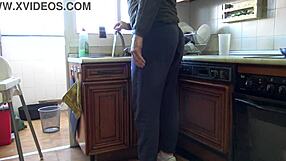 she was so horny and loves fucking in the kitchen