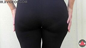 Shes walking in leggings for athletic voyeur fetish