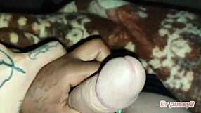 I Used My Friend's Ebony Wife's Hand To Stroke My Monster Cock!