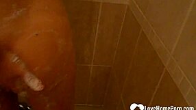 Amazing Girlfriend Shows Her Tits While Showering!