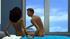 Gledal sem pastorka in pastorko kako delita posteljo in seksata prvič v domačem videu z rdečelasko