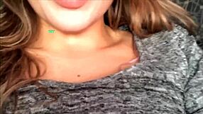 webcam babe masturbates tight pussy in car with close-up views of russian tits and ass