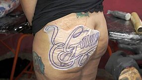 Getting New Tattoo on Fat Big Ass
