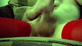 Dana DeVine, the Stunning Crossdresser, Teases in Her Tight Red Tights, Revealing Her Transsexual Desires