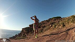 Melena Maria Rya's public pussy dildo play leads to outdoor cum
