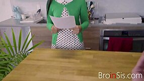 Busty brunette latina stepsister surprises stepbrother