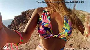 Melena Maria Rya's public pussy dildo play leads to outdoor cum