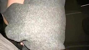 Public car sex with creampie