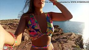 Melena Maria Rya's public pussy dildo play leads to outdoor cum