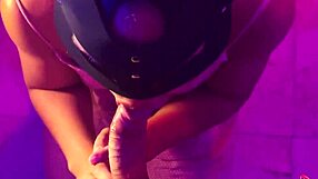 Stepsister gives POV blowjob and swallows cum.