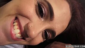 Petite teen sucks stepbro's banana