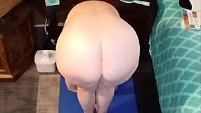 Morning naked yoga session with big tits and ass