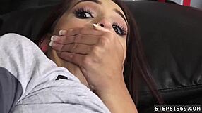 Petite teen sucks stepbro's banana